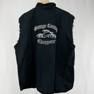 Orange County Choppers Sleeveless Cut Off Black Biker Motorcycle Y2K Mens XL